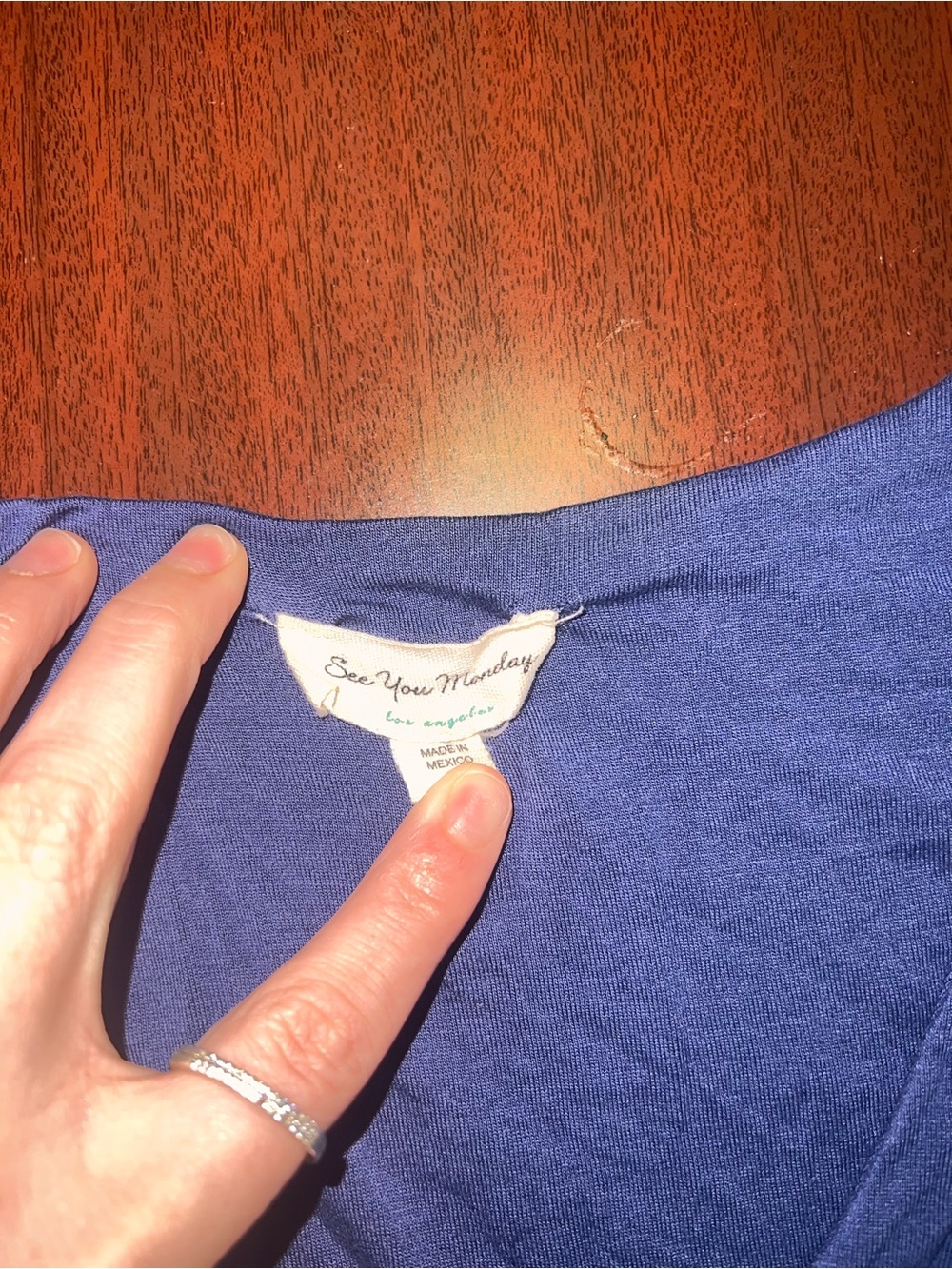 See You Monday V-Neck Short Sleeve Midi Dress in Periwinkle Blue - Picture 3 of 4